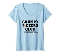 Mujer Grumpy Fockers Club Divertido Viejo Sarcástico Abuelo Camiseta Cuello V
