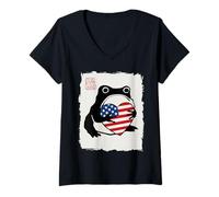Mujer Grumpy Frog Japanese Men Women Kids 4th of July Camiseta Cuello V