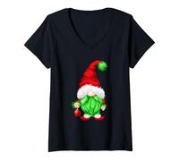 Mujer Grumpy Santa with Xmas Tree Ball Funny Anti Christmas GNOME Camiseta Cuello V