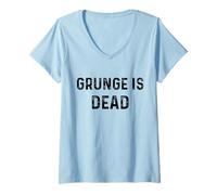 Mujer Grunge Is Dead | Camiseta Divertida de música Rock Camiseta Cuello V