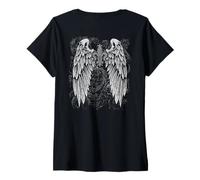 Mujer Grunge Wings Angel On Back y2k 2000s Goth Vintage Harajuku Camiseta Cuello V