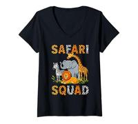 Mujer Grupo de Animales de Safari Squad Friends Camiseta Cuello V