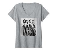 Mujer Grupo de Chicas de The Nolan Sisters 20 Giant Hits 1978 Camiseta Cuello V