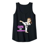 Mujer Guapa Pero peligrosa luchadora de kárate Camiseta sin Mangas