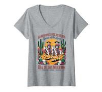 Mujer Guardianes del Desierto - Día de los Muertos Camiseta Cuello V