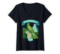 Mujer Guatemala Quetzal Chapín 502 Tikal Antigua Guatemalteco Maya Camiseta Cuello V