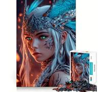 Mujer guerrera con Corona de Plata Rompecabezas de 1000 Piezas para Adolescentes Juego Que estimula el Cerebro Encaje Huecos Actividad Relajante para Grupos en Interiores (38x52cm)