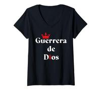 Mujer Guerrera De Dios Jesus Camiseta Cuello V