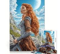 Mujer guerrera de fantasía Pelirroja, Rompecabezas de 1000 Piezas para Adultos, Juguete Inteligente para el hogar, Corte Suave, Sorpresa navideña (38x26cm)