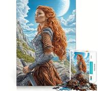 Mujer guerrera de fantasía Pelirroja, Rompecabezas de 1000 Piezas para Adultos, Juguete Inteligente para el hogar, Corte Suave, Sorpresa navideña (38x26cm)