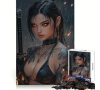 Mujer guerrera Tatuada con Katana Rompecabezas para Adolescentes de 1000 Piezas Mejora la Memoria Tiempo de relajación Bordes precisos Regalo increíble 38x26cm