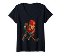 Mujer Guerrero de hielo donde la pasión se encuentra con el campo de batalla congelado. Camiseta Cuello V