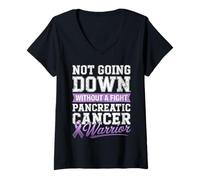 Mujer Guerrero del cáncer de páncreas no caerá sin Pelea Camiseta Cuello V