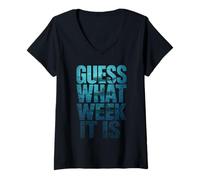 Mujer Guess What Week It Is Camiseta Cuello V