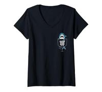 Mujer Guess What Week It Is Funny Shark Pocket Shark Lover Humor Camiseta Cuello V