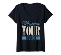 Mujer Guía turístico del museo Camiseta Cuello V