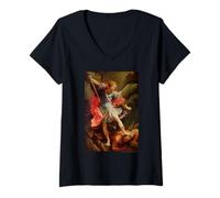 Mujer Guido Reni Saint Michael Defeating Satan Camiseta Cuello V