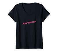 Mujer Guión de afirmación Positiva del vencedor Camiseta Cuello V