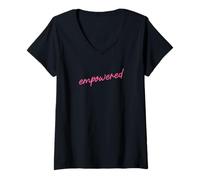 Mujer Guión de afirmación Positiva empoderada Camiseta Cuello V