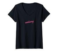 Mujer Guión de afirmación Positiva en evolución Camiseta Cuello V