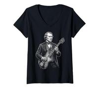 Mujer Guitarra Andrew Johnson Camiseta Cuello V