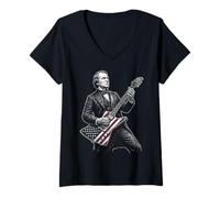 Mujer Guitarra Andrew Johnson Camiseta Cuello V