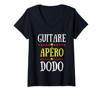 Mujer Guitarra Apéro Dodo | Profesor de Guitarra y Guitarrista Grupo Camiseta Cuello V