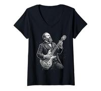 Mujer Guitarra James A Garfield Camiseta Cuello V