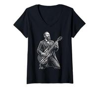 Mujer Guitarra James A Garfield Camiseta Cuello V