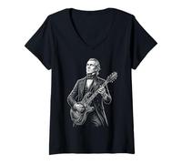 Mujer Guitarra James K Polk Camiseta Cuello V