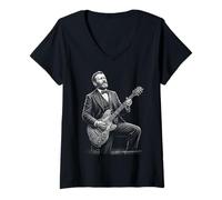 Mujer Guitarra Ulysses S Grant Camiseta Cuello V
