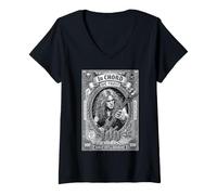 Mujer Guitarrista Billete Guitarra Eléctrica Divertido Heavy Metal Música Camiseta Cuello V