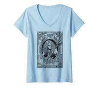 Mujer Guitarrista Billete Guitarra Eléctrica Divertido Heavy Metal Música Camiseta Cuello V