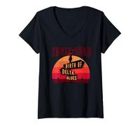 Mujer Guitarrista de Blues y fanático de la música Rock o Delta Blues Camiseta Cuello V