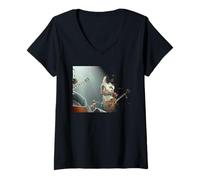 Mujer Guitarrista de Guns N' Roses Slash Live Night de 100 guitarras Camiseta Cuello V