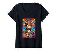 Mujer Guitarrista Far out Mouse 60s Camiseta Cuello V