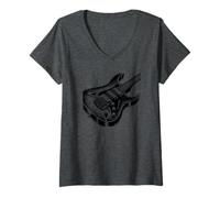 Mujer Guitarrista Guitarrista Músico Rock Music Lover Graphic Camiseta Cuello V