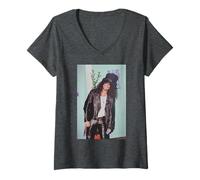 Mujer Guitarrista principal de Slash Guns N' Roses 1997 Camiseta Cuello V