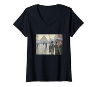 Mujer Gustave Caillebotte Paris Street; Rainy Day Camiseta Cuello V