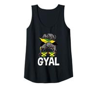 Mujer Gyal Jamaica Jamaica Bandera Gafas de Sol Rasta Diadema Camiseta sin Mangas