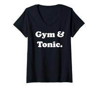 Mujer Gym And Tonic Workout Motivation Funny Saying Camiseta Cuello V