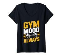 Mujer Gym Mood Always - Diseño de Entrenamiento de motivación para Fitness Camiseta Cuello V