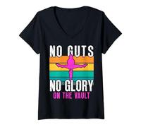 Mujer Gymnast No Guts No Glory - Gimnasia para Mujeres y niñas Camiseta Cuello V