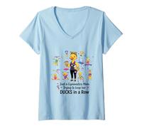 Mujer Gymnastics Mom Funny Ducks Gymnastics Mama Camiseta Cuello V