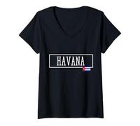 Mujer Habana País Cuba Viaje Familiar Niños Hombres Mujeres Camiseta Cuello V