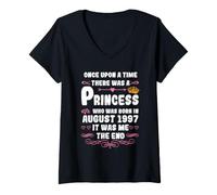 Mujer Había una Vez una Princesa. Agosto 1997 Cumpleaños Camiseta Cuello V