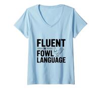 Mujer Habla con fluidez el lenguaje de Las Aves Divertido Amante de Las Aves Camiseta Cuello V