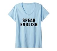 Mujer Habla inglés Camiseta Cuello V