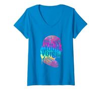Mujer Habla tu mente incluso si tu voz tiembla RBG Feminista Camiseta Cuello V