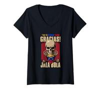 Mujer Habla venezolano Gracias, jala bola Cool venezuelan outfit Camiseta Cuello V